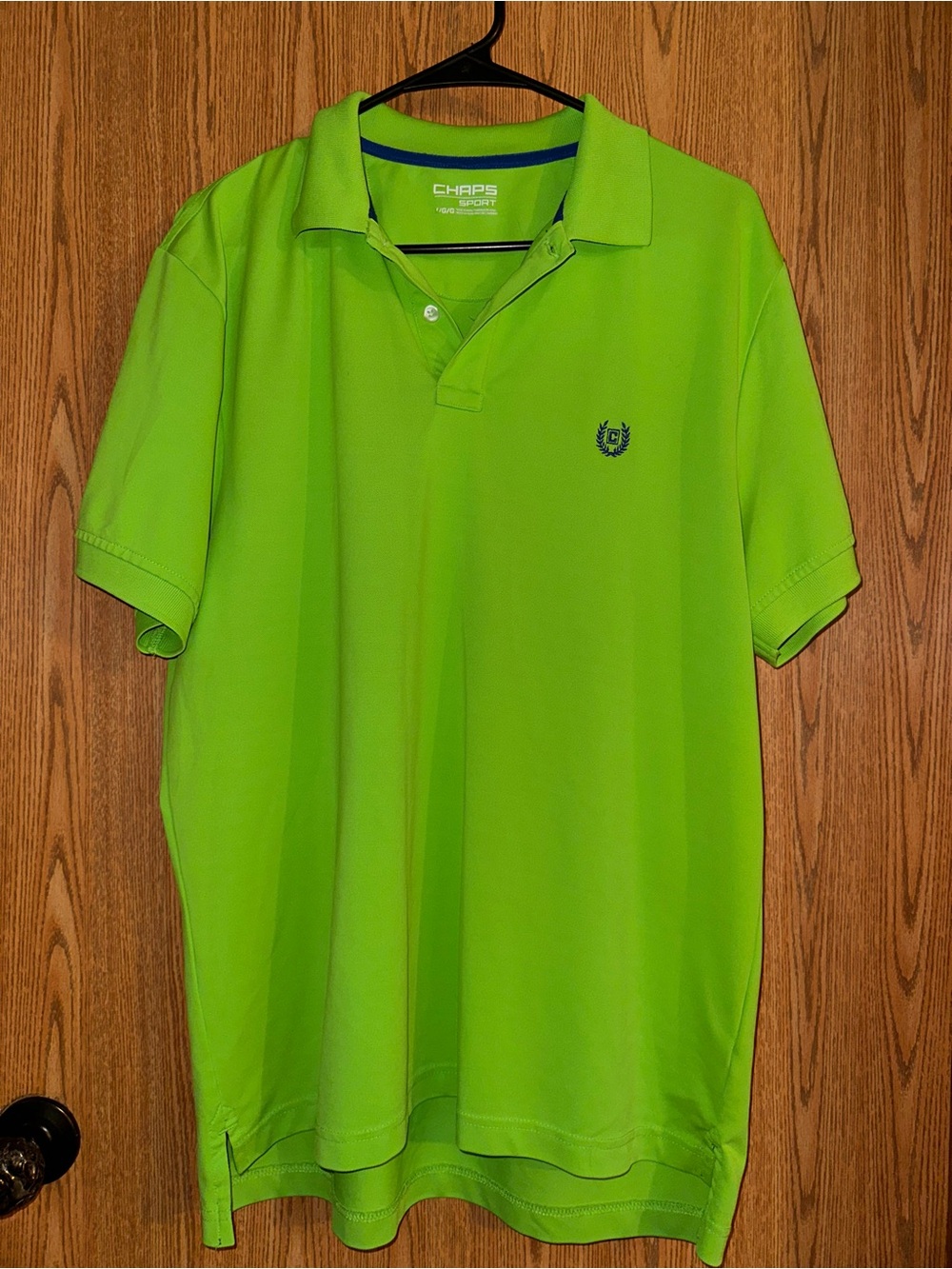 Chaps Men’s Neon Green Polo with Embroidered Crest